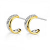 Sterling Silver, Yellow Gold Vermeil Lab Grown Diamond Drop Stud Earrings