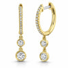 Yellow Gold Vermeil Lab Grown Diamond Dangly Huggie Earrings