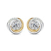 Sterling Silver, Yellow Gold Vermeil Lab Grown Diamond Circle Stud Earrings