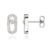 Sterling Silver, Yellow Gold Vermeil Lab Grown Diamond Stud Earrings