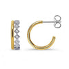 Sterling Silver, Yellow Gold Vermeil Lab Grown Diamond Hoop Stud Earrings
