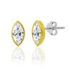Yellow Gold Vermeil Lab Grown Diamond Bezel Set Stud Earrings