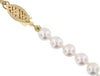 Cultured Akoya Pearl Necklace. 5.0 - 5.5mm Pearls. 18 Inch Knotted Strand., Yellow Gold Clasp.