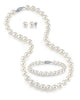 3 Piece Cultured Freshwater Pearl Set. 6.0-7.0mm. 18 Inch Necklace. 7.25 Inch Bracelet. Sterling Silver Clasps and Earring Settings.