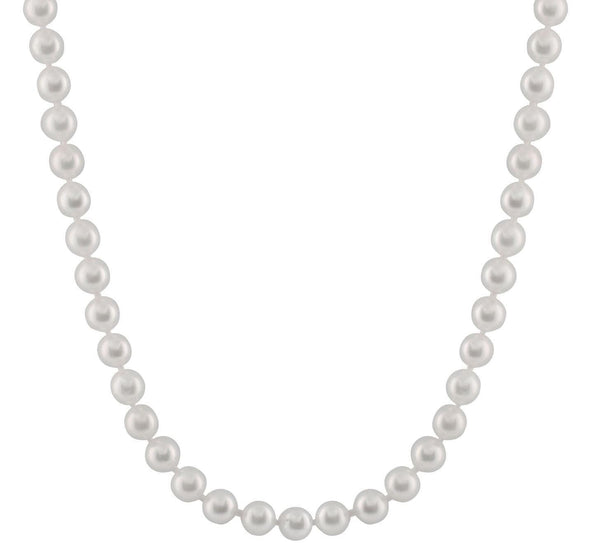 Cultured Akoya6.0 - 6.5mm Pearls.18 Inch Knotted Strand., Yellow Gold Clasp.