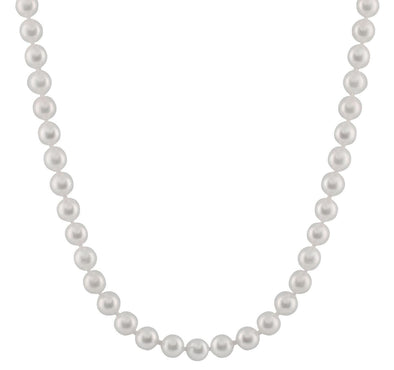 Cultured Akoya6.0 - 6.5mm Pearls.18 Inch Knotted Strand., Yellow Gold Clasp.