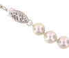 Cultured Akoya Pearl Necklace.6.5 - 7.0mm Pearls.18 Inch Knotted Strand. White Gold Filigree Pearl Clasp