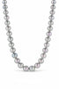 Cultured Akoya Pearl Necklace. 7.5 - 8.0mm Pearls. 18 Inch Knotted Strand. Sterling Silver Star Dust Ball Clasp