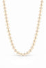 Cultured Akoya Pearl Necklace. 6.0 - 6.5mm Pearls. 18 Inch Knotted Strand. Yellow Gold Filigree Pearl Clasp