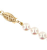 Cultured Akoya Pearl Necklace. 6.0 - 6.5mm Pearls. 18 Inch Knotted Strand. Yellow Gold Filigree Pearl Clasp