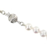 Cultured Freshwater Pearl Necklace. 5.0 - 5.5mm Pearls. 18 Inch Knotted Strand. Sterling Silver Ball Clasp