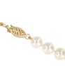 Cultured Freshwater Pearl Necklace. 7.0 - 7.5mm Pearls. 18 Inch Knotted Strand. Yellow Gold Filigree Pearl Clasp.