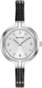 Bulova Ladies Silver Tone, Leather Strap Diamond Dial Quartz Watch -