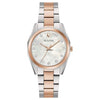 Bulova Ladies Silver Tone, Rose Gold Tone, Stainless Steel Bracelet Diamond Dial, Mother of Pearl Dial Quartz Watch -