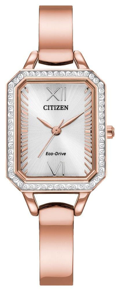 Citizen Ladies Rose Gold Tone, Stainless Steel Bracelet 50m 5ATM Water Resistant Eco-Drive Watch -