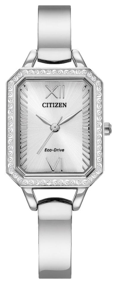 Citizen Ladies Silver Tone, Stainless Steel Bracelet 50m 5ATM Water Resistant Eco-Drive Watch -