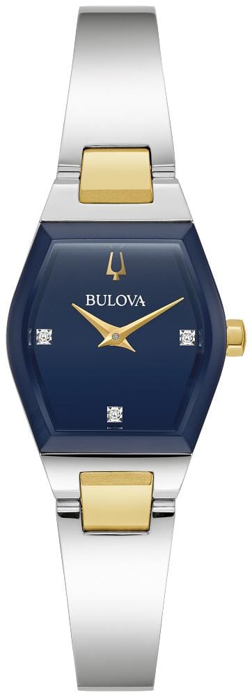 Bulova Ladies Two Tone Diamond Dial Quartz Watch.