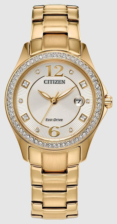 Citizen Ladies Stainless Steel Bracelet Date Only, 50m 5ATM Water Resistant Eco-Drive Watch -