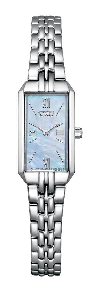 Citizen Ladies Silver Tone, Stainless Steel Bracelet 30m 3ATM Water Resistant, Mother of Pearl Dial Eco-Drive Watch -