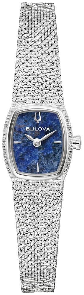 Bulova Ladies Silver Tone Sapphire Crystal, 30m 3ATM Water Resistant, Sodalite Dial Quartz Watch -