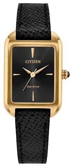 Citizen Ladies Gold Tone, Leather Strap 30m 3ATM Water Resistant Eco-Drive Watch -