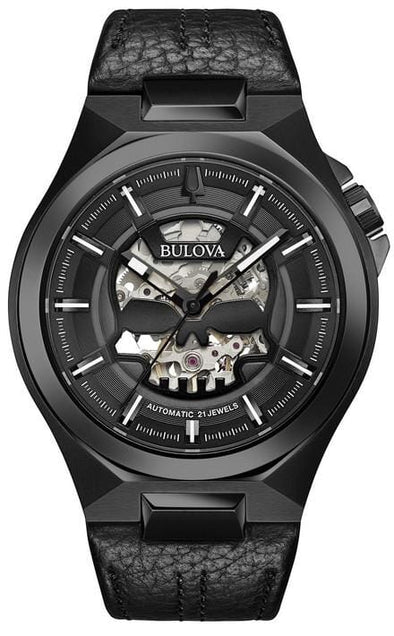 Bulova Gents Black, Leather Strap Sapphire Crystal, 100m 10ATM Water Resistant Automatic, Mechanical, Self Wind Watch -