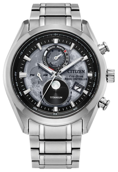 Citizen Gents Silver Tone, Titanium Date Only, 100m 10ATM Water Resistant Eco-Drive Watch -