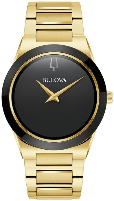 Bulova Gents Gold Tone, Stainless Steel Bracelet Sapphire Crystal Quartz Watch -