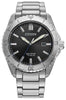 Citizen Gents Silver Tone, Titanium Date Only, 100m 10ATM Water Resistant Eco-Drive Watch -
