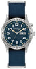 Caravelle Gents Silver Tone Nylon Strap Day & Date, 50m 5ATM Water Resistant Quartz Watch -Light Up Display