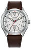 Citizen Gents Silver Tone, Leather Strap Date Only, 100m 10ATM Water Resistant Eco-Drive Watch -