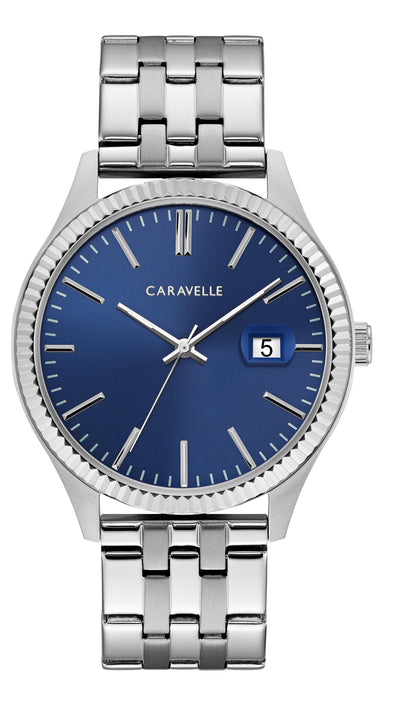 Caravelle Gents Stainless Steel Bracelet Date Only Quartz Watch -