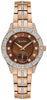 Bulova Ladies Rose Gold Tone, Stainless Steel Bracelet Swarovski Crystal, 30m 3ATM Water Resistant Quartz Watch -