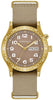Caravelle Gents Gold Tone, Nylon Strap, Day & Date, 50m 5ATM Water Resistant Quartz Watch -Light Up Display