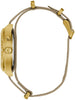 Caravelle Gents Gold Tone, Nylon Strap, Day & Date, 50m 5ATM Water Resistant Quartz Watch -Light Up Display