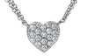Sterling Silver Diamond Heart Pendant Necklace.