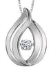 Sterling Silver Canadian Diamond Pulse Pendant Necklace.