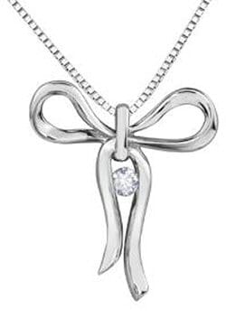 Sterling Silver Canadian Diamond Pendant Necklace.