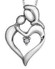 Sterling Silver Canadian Diamond Mother's Embrace Pendant Necklace.