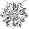 Sterling Silver Canadian Diamond Snowflake Pulse Pendant Necklace.