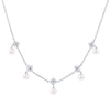 Sterling Silver Pearl and Stud Chain Necklace
