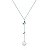 Sterling Silver Pearl and Stud Drop Necklace