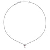 Sterling Silver Ruby Cross Pendant Necklace.