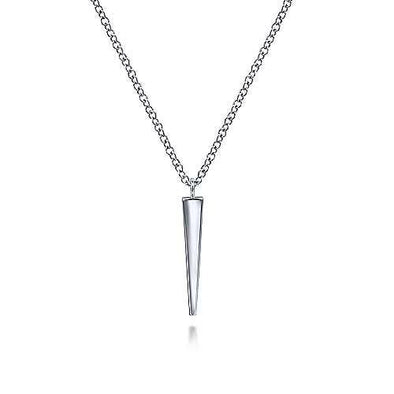 Sterling Silver Spike Pendant Necklace.