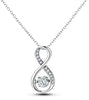 Sterling Silver Canadian Diamond "Infinity" Pulse Pendant Necklace.