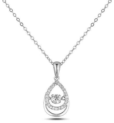 Sterling Silver Canadian Diamond Pulse Pendant Necklace.
