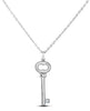 Sterling Silver Canadian Diamond "Key" Solitaire Pendant Necklace.