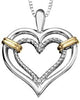 Sterling Silver Yellow Gold Accent Heart Pendant