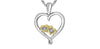 Sterling Silver, Yellow Gold Diamond Heart Drop Pendant Necklace.