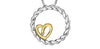 Sterling Silver, Yellow Gold Diamond Circle & Heart Pendant Necklace.